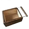 Custom wooden tea storage box with sliding lid carbonize retro packaging box acrylic lid