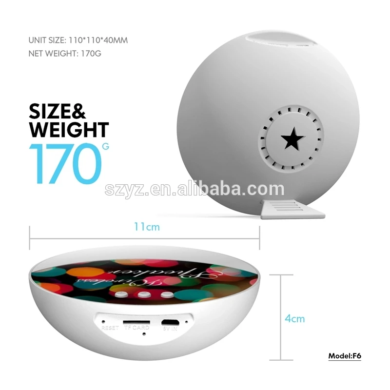 2019 promotional outdoor IPX4 waterproof sucker wireless F6 blue tooth speaker with TF card - ANKUX.COM