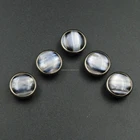 White Crystal Rhinestone Four Part Prongs Snap Button for Long coat