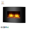 Customized European Style Heating Curved Tempered Glass Electric Fireplace