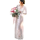 2019 new sexy lace long sleeve beach dress Beach cardigan Cover Ups Robe Plage Beachwear