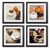 Coffee Framed Wall Art Decor Posters And Prints Modern Still Life Kitchen Artwork Painting Printed 4 Piece Black Frame White Mat
