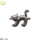 Metal 3d Logo Embossed Labels Lovely Antique Nickle 3d Cat Embossed Logo Brand Name Metal Label for Handbags