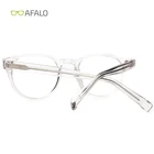 Hand polished transparent round acetate eyewear optical frame
