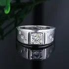 925 Sterling Silver European Hot sale Princess cut 5A CZ Diamond Engagement Wedding Rings for men