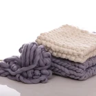 hot sale popular giant hand knitting wool carpet blanket scarf yarn super thick yarn chunky merino wool yarnSuper coarse wool