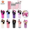 Pink girl 12 piece cosmetic makeup brush eye shadow,powder brush with case,makeup brush kits