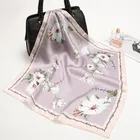 2019 Real 100% Genuine Silk Chiffon Large Square Floral Butterfly Scarf Printed Flower Neck Scarf Classic Print