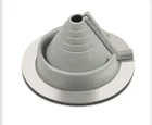 Silicone rubber roof flashings with AL clips