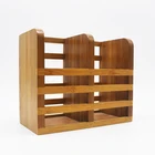 Durable Bamboo Utensil Holder Organizer Caddy and Flatware Drying Rack