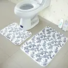 3 pieces/pcs or 2 pieces/pcs Bathroom Printable Blank Bath Mats Rugs Carpets Set for Sublimation