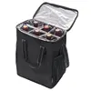 6 Bottle Wine Carrier Insulated Portable Wine Carry Cooler Tote Bag for Travel or Picnic