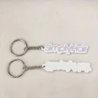 simple letters logo Custom 2D soft PVC keychain