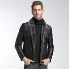 men winter sheepskin fur leather duck down filled jacket