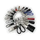 wholesale Genuine leather keychain custom logo personalized promotional metal Car Key Chains Business leather keyring