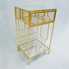 Living room side table end table with drawer storage sofa Mirror Top Metal Frame wire drawer Side Table Rack