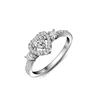 Heart Shape Lady Jewelry 5925 Silver Stone Ring With CZ Setting