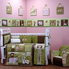 100% cotton fabric embroidery baby bedding set