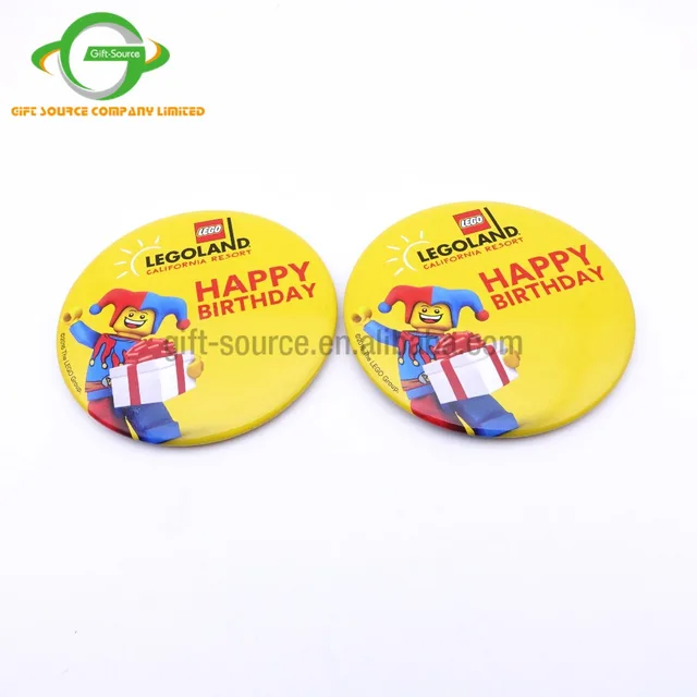 birthday gifts round metal tin cmyk printing button badge