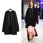 Latest design fashion street style vetements 2016 oversized back embroidered thick ladies pullover hoodies with long chain