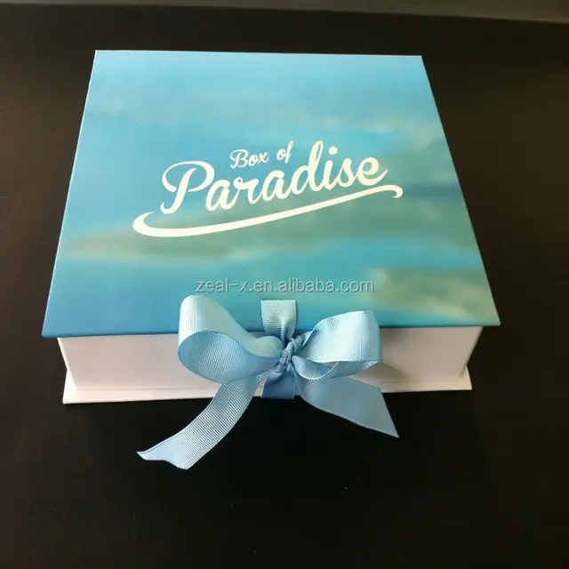 high quality blue color ribbon cardboard box for skin whitening