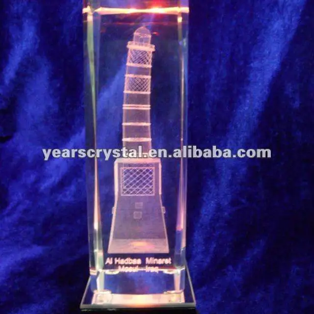 2012 crystal trophy with laser for souvenir and corporation