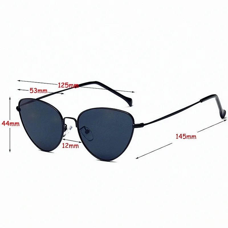 2018 new cat eye women sunglasses tinted color lens vintage