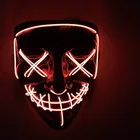 CE Rohs High Brightness Halloween Light Up Neon LED Mask Concert Scary Party Cosplay Purge Mask