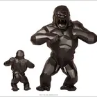 High gross yellow color electroplating finishing resin monkey sculpture life size statues