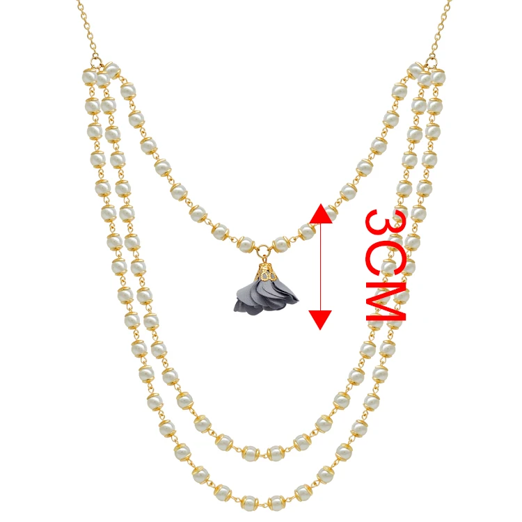 jh 18k gold jewelry natural pearl layered necklace women