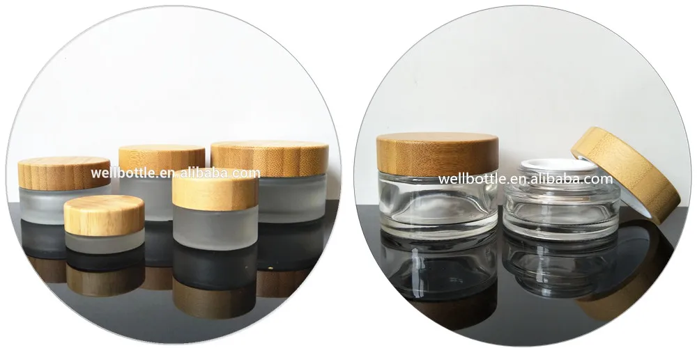 wholesale 100ml 150ml 200ml 250ml 300ml glass storage jar with bamboo lid for food GSJ-666AN