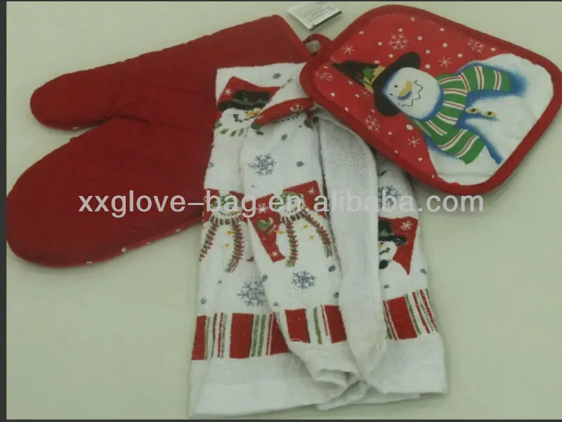 cheap fruits and christmas santa claus printd kitchen set of