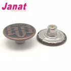 anti copper color with embossed logo plastic metal shank button for jeans