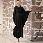 Fashion Style black spot drill plain Hijab Nisrina Muslim Prayer Dress Islamic Clothing with tight sleeve
