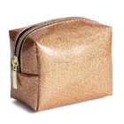 Imitation Patent Leather Glitter Shiny Square Trousse Pouch