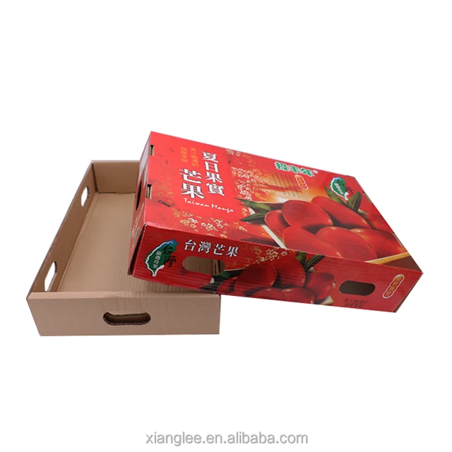 popular corrugated paper red fruit window gift box packaging