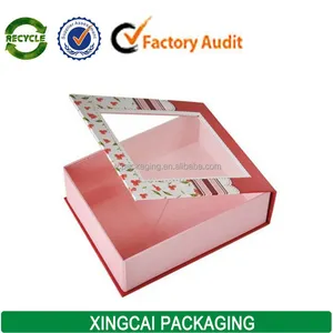 custom wedding gift box packaging with plastic window