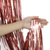 New Colorful Rose Gold Decorative Rain 2 Meters Dumb light Foil Curtain Metallic Tinsel Fringe for Party Wedding Backdrop Stage