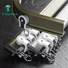 Aluminum Curtain Track Profile S fold Double Rail Bendable Flexible Ceiling Mount Curtain Track Rail