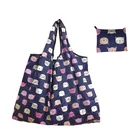Reusable polyester storage tote foldable bag folding shopping bag