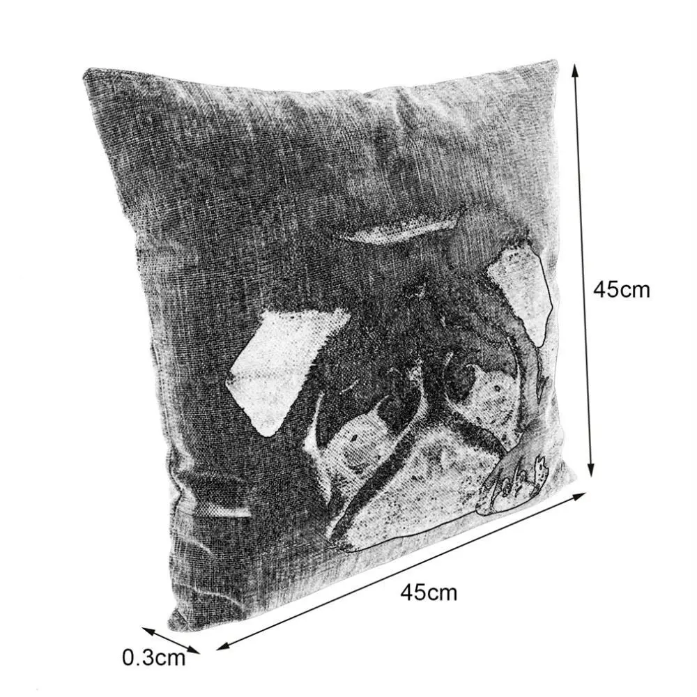 45*45CM Funny Lovely Animal Dog Pattern Office Cushion Pillow Cover Cotton Linen Decorative Pillows Pillowcases Covers 5 Types