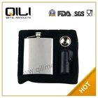 promotion stainless steel hip flask and cups whisky set