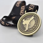Custom competition souvenir taekwondo sport medal with ribbon