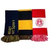 Double sided jacquard logo knitted pattern elastic scarves soccer fan warm sport winter scarf