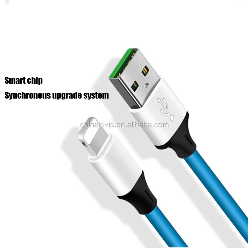 Round aluminum alloy candy color TPE high elastic cables USB fast data charging cable for mobile phone - ANKUX.COM