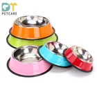 Wholesale non slip stainless steel dog bowl stainless steel pet bowl stainless steel cat bowl with rubber base