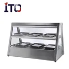 ASQ 2X3 2018 Hot Sale glass food warmer display showcase Fried Chicken Food Warmer Display
