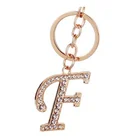 Gold Gift F Letter Chain Unisex Personalized Custom 26 English Alphabet Distributor Crystal Rhinestones key holder