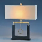 Classic Table Lamp Black Base ( Chain Switch ) + Hardback Shade E27