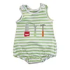 2019 Puresun boutique toddler clothing screw hammer saw tool applique knit cotton baby green striped bubble romper